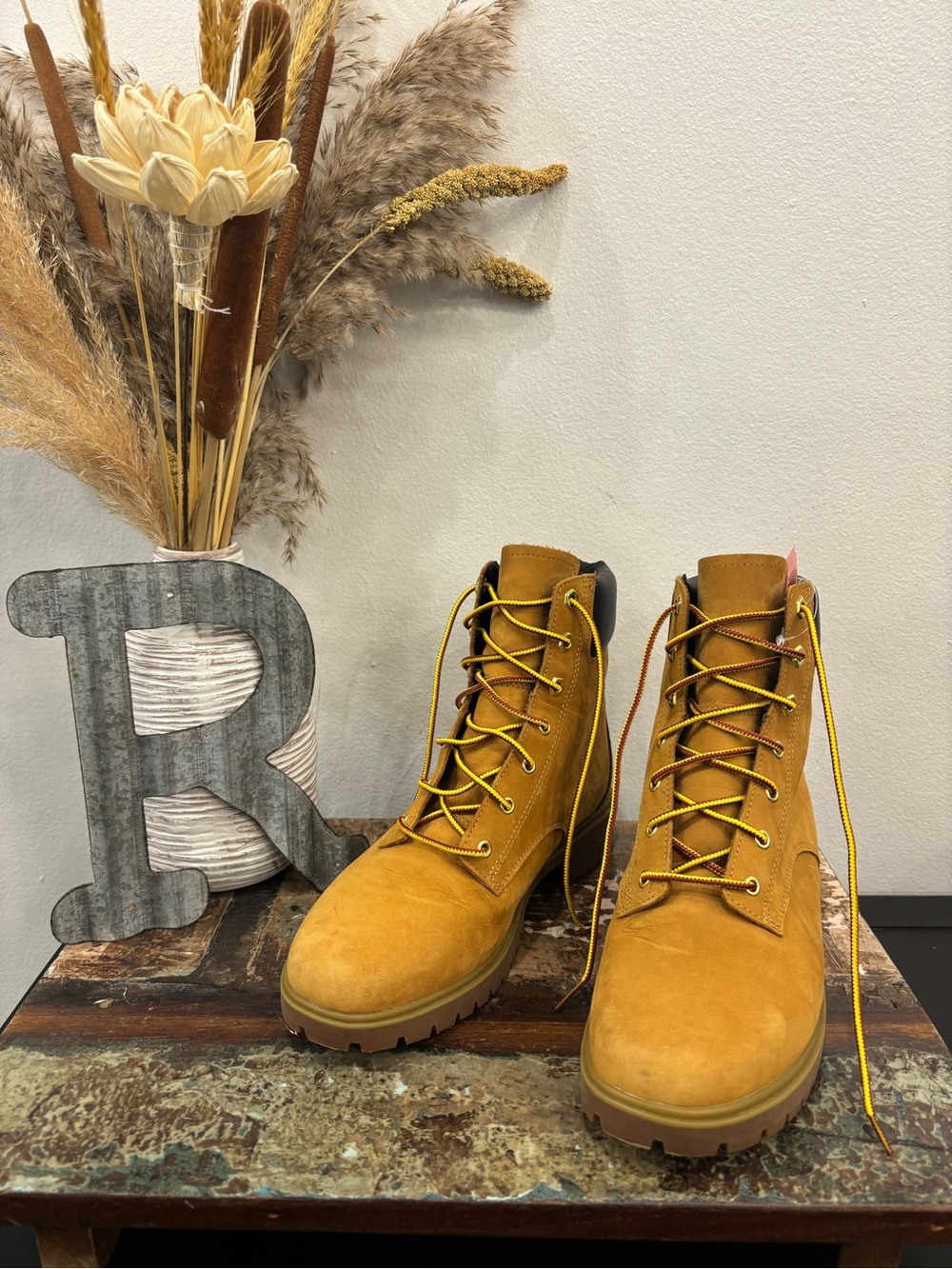 Timberland Wheat Nubuck Lace-Up Work Boots